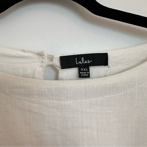Lulu's Brings You Back Ivory Short-Sleeve Elastic-Hem Crop Top - Picture 4 of 16